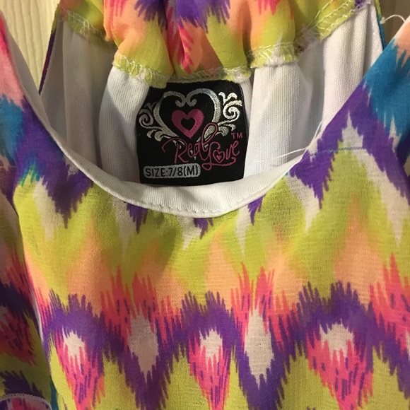 Girls 7-8 multi color high low maxi dress - Picture 6 of 6